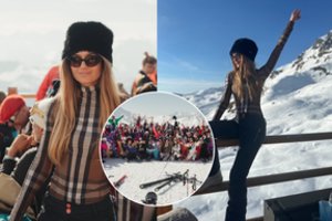 Gintarė Gurevičiūtė su 150 draugų šėlo garsiame Šveicarijos kurorte: parodė išskirtinį kalnų stilių