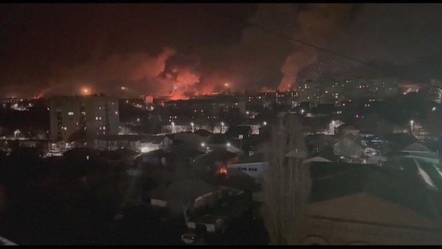 Centrinėje Ukrainos dalyje – didžiausia Rusijos dronų ataka: aidėjo dešimtys sprogimų