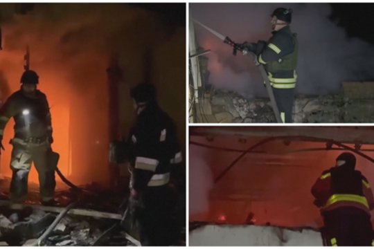 Masinė dronų ataka Ukrainoje: aidėjo sprogimai, kilo gaisrai ir nutrūko elektros tiekimas
