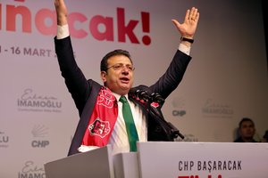 Įkalintas R. T. Erdogano varžovas E. Imamoglu išrinktas kandidatu į prezidentus