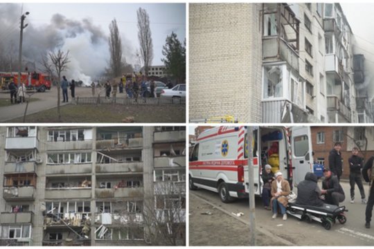 Negailestingas rusų smūgis Sumuose:  raketomis atakavo gyvenamąjį kvartalą, įskaitant vaikų klinikas