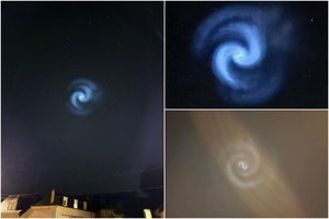 Internautus pribloškė danguje pasirodžiusi mįslinga spiralė: atskleidė, kas tai galėtų būti