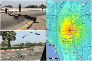 7,7 balo žemės drebėjimas smogė Mianmarui: smūgį pajuto Tailande ir Kinijoje