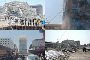 Košmaras Bankoke: po žemės drebėjimo į šipulius subyrėjo statomas dangoraižis, po griuvėsiais įkalinti 43 žmonės