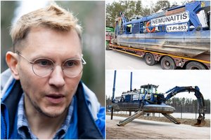 Galingiausia Lietuvoje žemsiurbė – jau Pabradės poligone: įropoja kaip voras, per valandą išsiurbia 500 tūkst. litrų skysčio