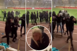 Ašarinių dujų kliuvo ir V. Venslovaitienei: pamatykite „Žalgirio“ ir „Dainavos“ sirgalių konfliktą