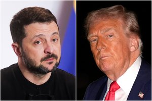 D. Trumpas grasina V. Zelenskiui: jei jis atsitrauks, turės „didelių problemų“