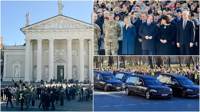 Iškilmingas atsisveikinimas su JAV kariais: Katedros aikštėje – gausybė žmonių, gedi visa Lietuva
