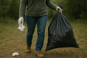 „Iš gamtos – ne tuščiomis“: nauja kampanija kviečia į gamtą eiti su šiukšlių maišu