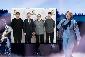 „Eurovizijoje“ šalį atstovausianti grupė „Katarsis“ susitiko su užsienio reikalų ministru: sulaukė ypatingos dovanos