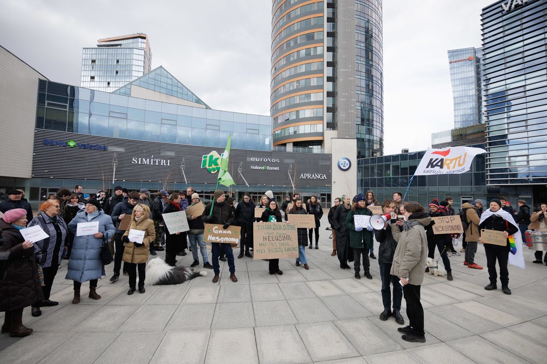 Protestas vilniuje.<br> V.Skaraičio nuotr.