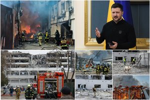 Po masinės Rusijos atakos prieš Ukrainą – jautri V. Zelenskio žinutė: „Pasaulis tai leidžia“