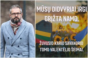 A. Tapinas kviečia aukoti Ukrainoje žuvusio lietuvio šeimai: „Mūsų didvyriai irgi grįžta namo“