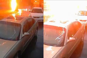 Pora per plauką išvengė tragedijos: kameros užfiksavo neįtikėtiną žaibo smūgį JAV