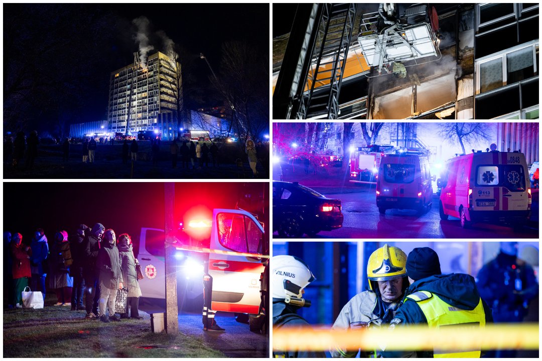Gaisras Vilniuje<br> T.Bauro nuotr.