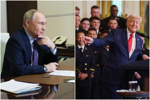 Ne „klaida“, o taktika: tvirtina, kad D. Trumpas pateisina V. Putiną dėl ypatingo žiaurumo