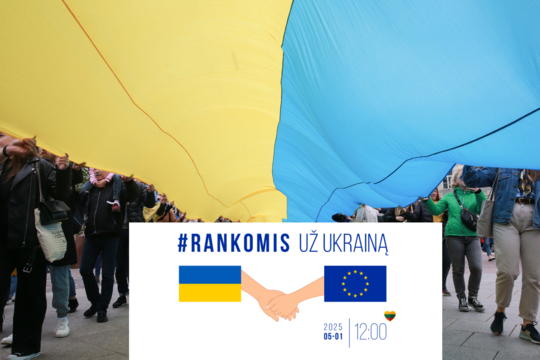 Visoje Lietuvoje – pilietinė akcija „Rankomis už Ukrainą“: kviečia susikibti rankomis ir palaikyti kovą už laisvę