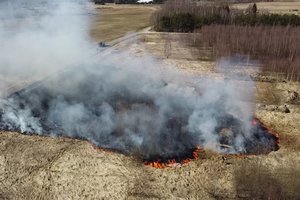 Kėdainių rajone išdegė apie 5 hektarai sausos žolės