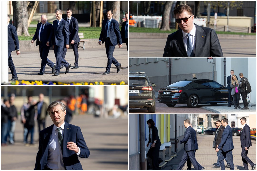 Aukščiausi šalies asmenys atvyko į Valstybės gynimo tarybos posėdį.<br>Lrytas koliažas