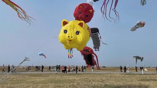 Kinija tęsia ilgalaikę tradiciją: dangų papuošė įspūdingi aitvarai