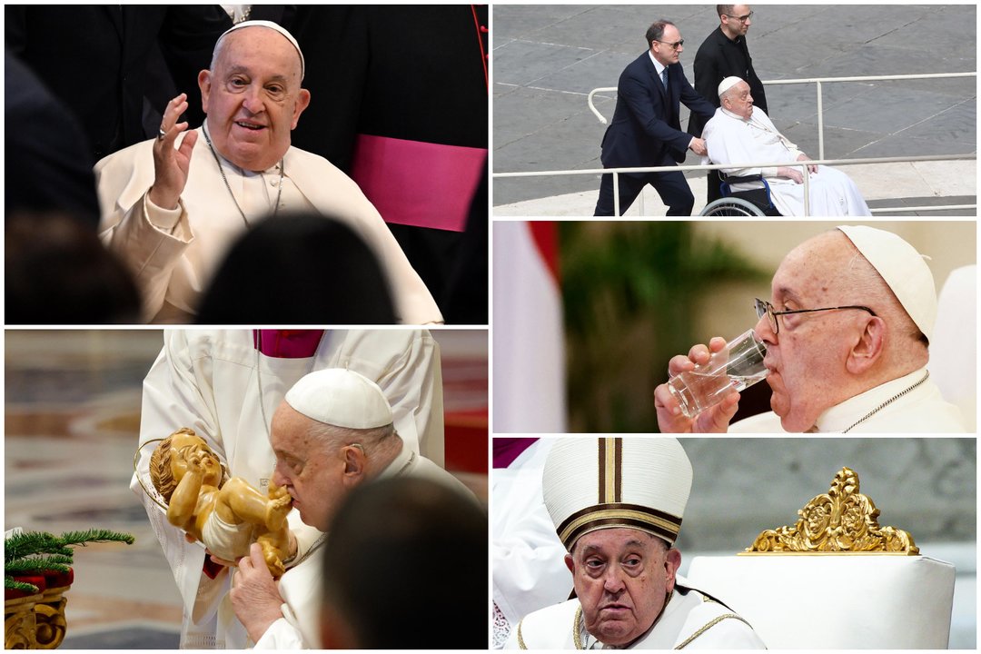 Eidamas 89-uosius metus mirė popiežius Pranciškus<br>Lrytas koliažas