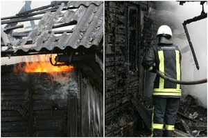 Iš degančio ūkinio pastato Kaišiadorių r. ugniagesiai išgelbėjo 7 vištas, gaidį ir 3 triušius