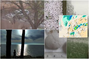 Nemažą dalį Lietuvos nusiaubė audra: žaibas prie Kauno uždegė stulpą, ant gatvių virto medžiai, apsemti kiemai, pylė gausi kruša