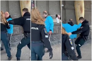 Vaizdo įrašas kelia emocijų bangą „Facebook“: užfiksuota, kaip policininkas pargriauna įtariamąjį