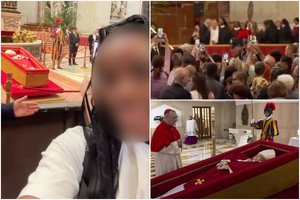 Vaizdas prie popiežiaus karsto šokiravo visą pasaulį: kadrai plinta žaibiškai