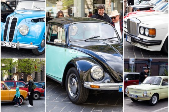 Prie Seimo rūmų – istorinės technikos mėgėjų protestas: užfiksavo įvairių laikotarpių automobilius ir motociklus