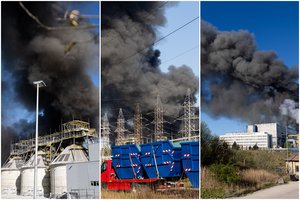 Didžiulės liepsnos ir gausios ugniagesių pajėgos: Vilniuje dega šiukšlių perdirbimo gamykla