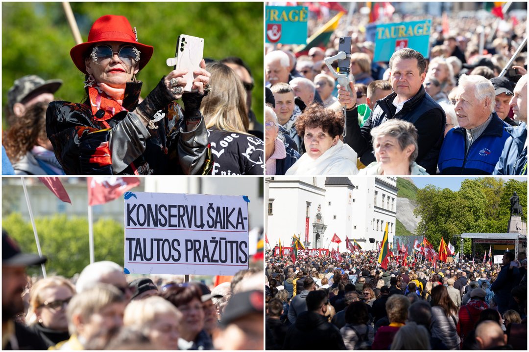 Vilniuje – mitingas prieš NT mokestį<br> Lrytas koliažas