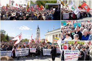 Vilniaus centre – minia protestuotojų: kritika skriejo ir R. Žemaitaičiui, ir G. Paluckui, skandavo „Gėda!“