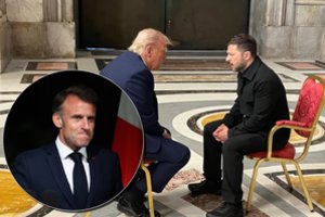 Dar vienas D. Trumpo ir E. Macrono akibrokštas: JAV prezidentas neleido prisijungti prie jo ir V. Zelenskio pokalbio