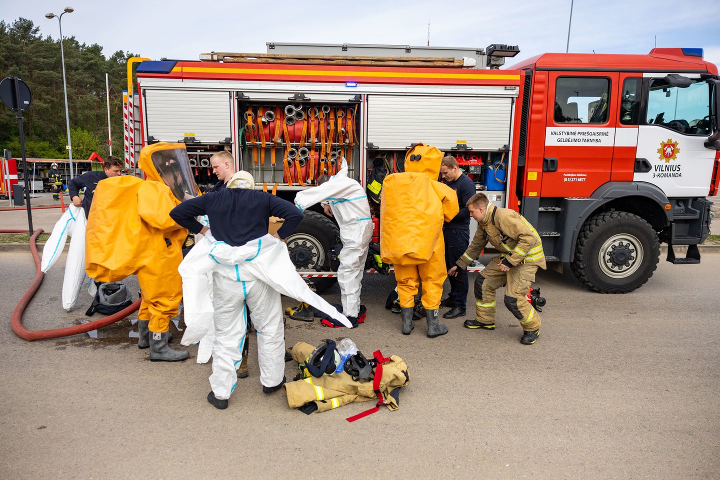 Krizių valdymo ir civilinės saugos sistemų pratybos.<br>J.Kalinsko (ELTA) nuotr.