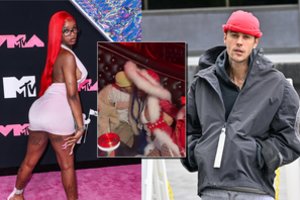 Kvepia skyrybomis? Vakarėlio metu Justinas Bieberis pabučiavo garsią reperę