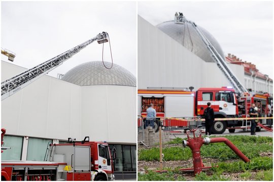 Policija skelbia preliminarią priežastį, dėl ko Vilniuje užsiliepsnojo planetariumo stogas