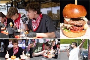 Vilniuje karūnuotas mėsainių čempionas: laimėjo nemokamą maistą visiems metams