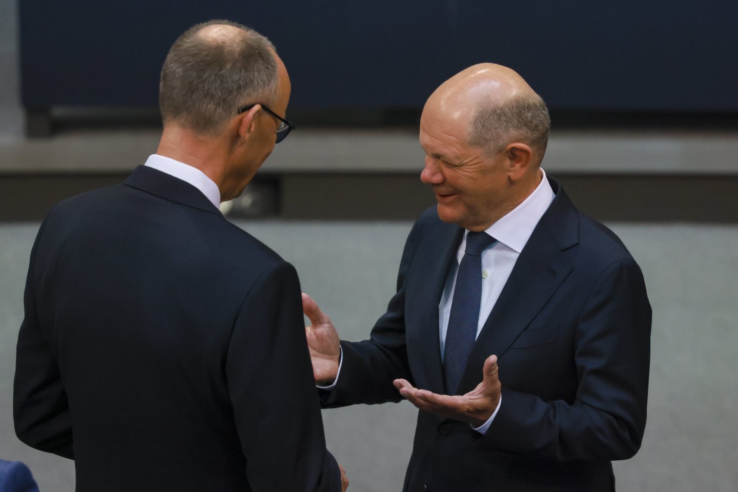 F. Merzas ir O. Scholzas.<br>EPA-ELTA nuotr.