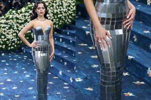 Pamatė tik akyliausi: „Met Galoje“ J. Ortega sužibėjo su labai išskirtine suknele iš liniuočių