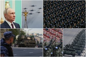 V. Putinas kalbėjo Pergalės dienos parade Maskvoje: dėmesio centre – karas Ukrainoje