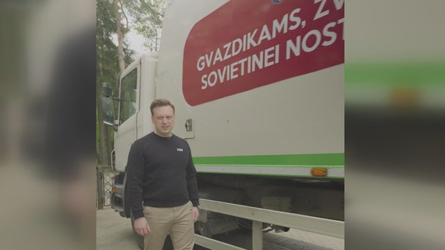 V. Benkunskas sovietinei nuostalgijai paruošė specialią vietą: prie Antakalnio kapinių pastatė konteinerį