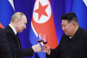 Kim Jong Unas prabilo apie Šiaurės Korėjos dalyvavimą kare prieš Ukrainą