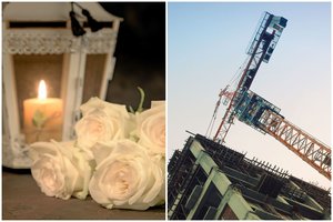 Statybvietėje nuo krano pasipylusios plytos pražudė jauną mamą