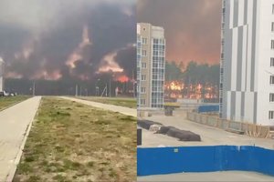 Pragariški vaizdai: netoli Rusijos Tolimųjų Rytų kosmodromo siautėja miškų gaisrai