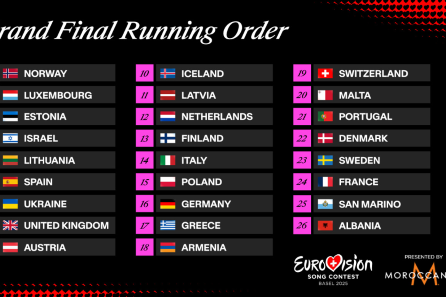 Paaiškėjo, kelinti „Eurovizijos“ finale į sceną žengs lietuviai.<br> Eurovision.tv nuotr.