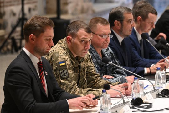 Rusijos ir Ukrainos delegacijų derybos Stambule.