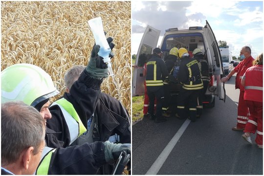 Į medį Jonavos r. atsitrenkusio automobilio vairuotoją gaivino ir ugniagesiai, ir medikai