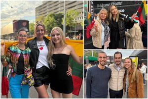 Bazelis nusidažė Lietuvos trispalvėmis: stebėti „Euroviziją“ atvykę lietuviai sutarė dėl vieno