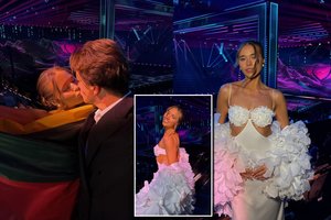 „Eurovizijos“ finalą gyvai stebėjusi Inidė Jasnauskaitė kaustė žvilgsnius: spindėjo elegancija